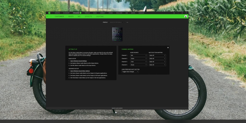 the customize tab within Synapse.
