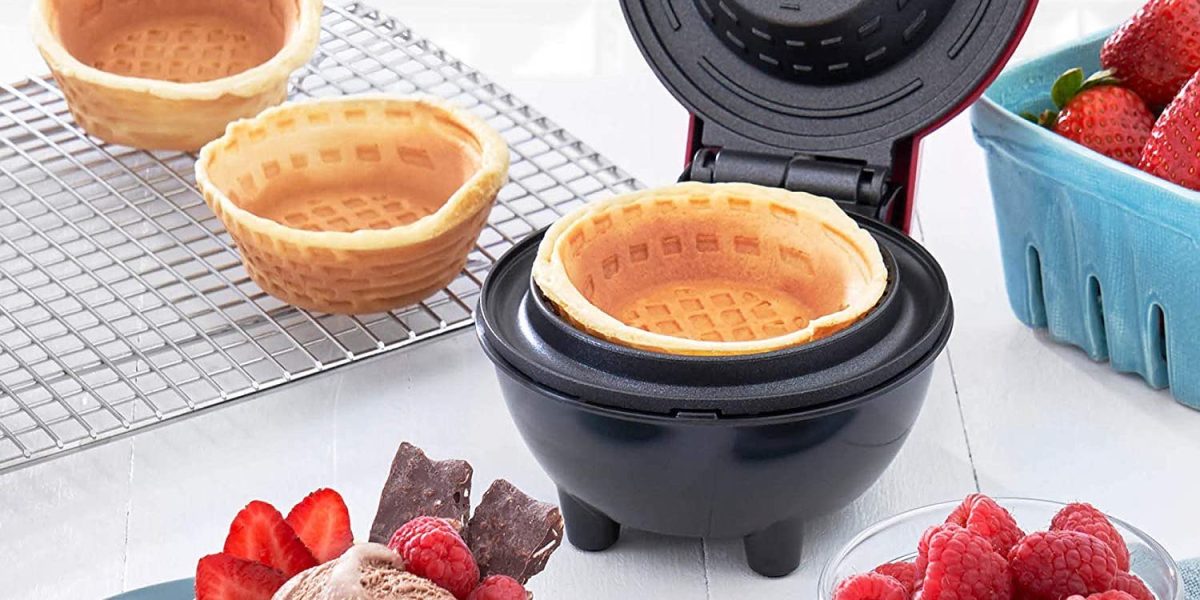 Delicious waffle bowl treats await with this Dash mini maker at just