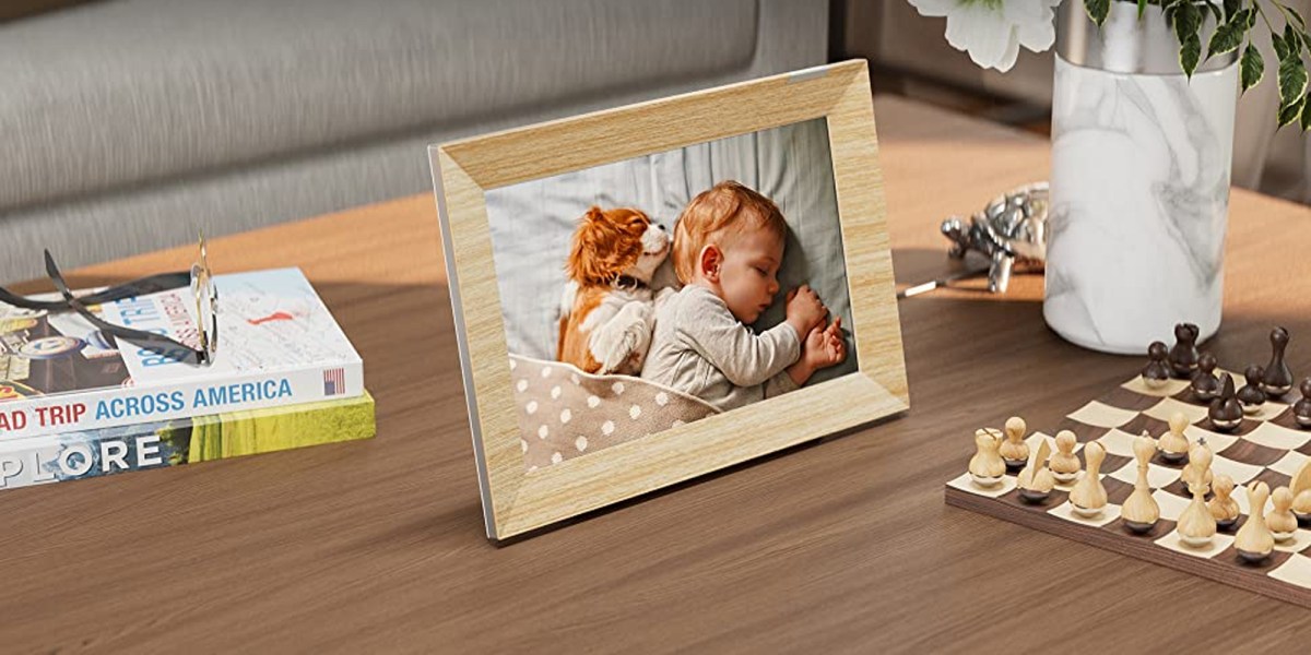 Share pictures with friends and family using a Nixplay 10.1inch digital picture frame at 130