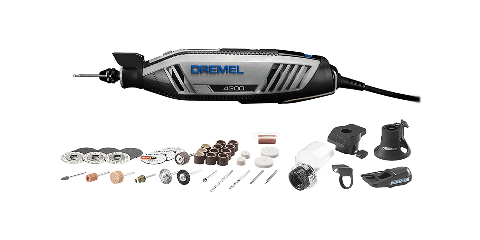 Dremel's 4300 rotary tool comes with five attachments and 40