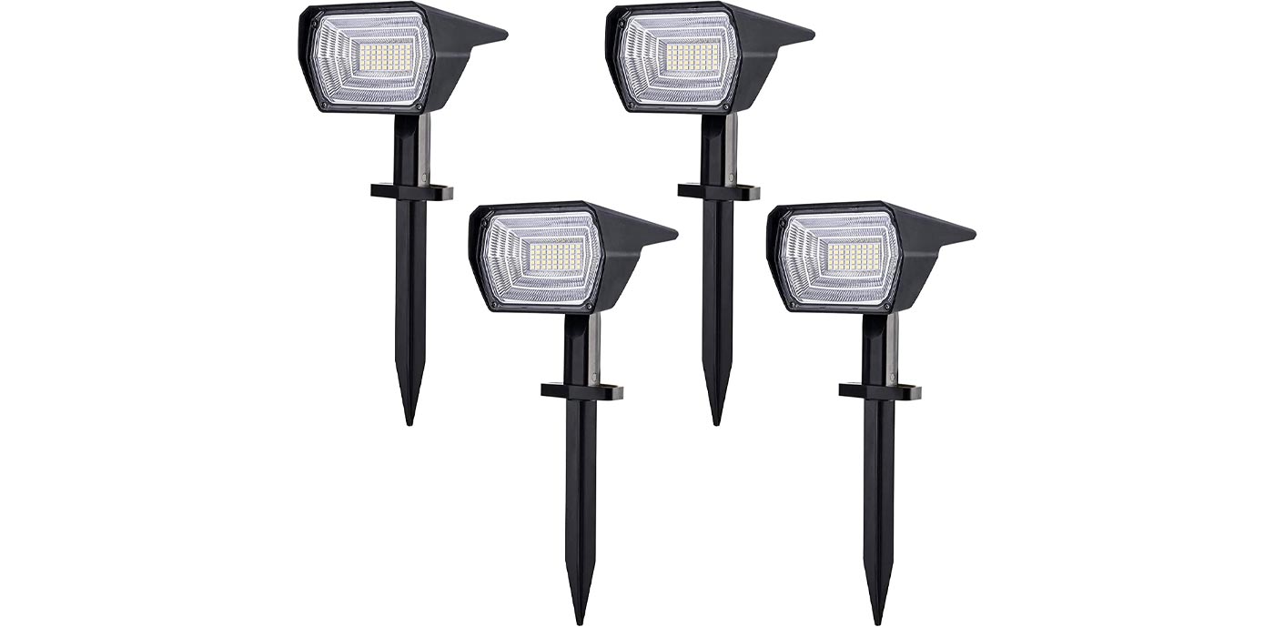 Add four solar-powered LED spotlights to your yard for $5 each, now $20 ...