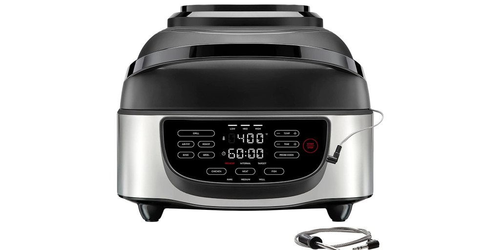 Chefman Electric Indoor Air Fryer + Grill, 5-in-1, Removable Integrated Probe Thermometer