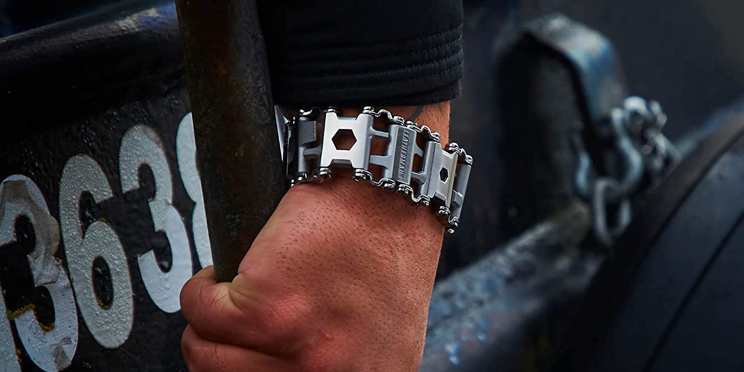 Men multitool bracelet made in the style of Leatherman Tread black   Sikumilv Gift Ideas