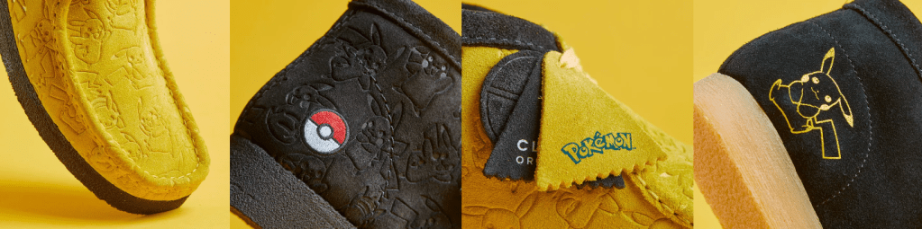 Clarks Wallabees Pikachu shoes close-up