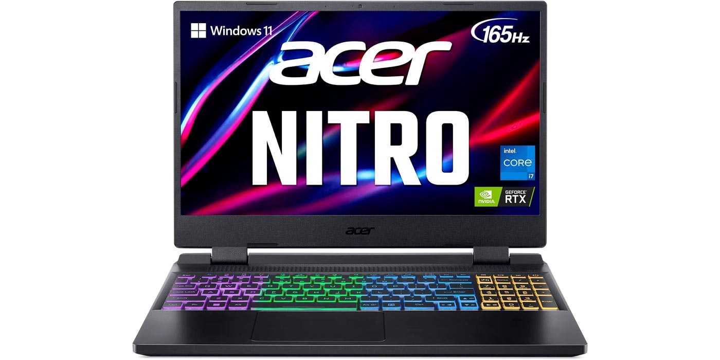 Acer Nitro 5 laptop with 12th Gen i7, 32GB RAM, 2TB SSD, and RTX 3070
