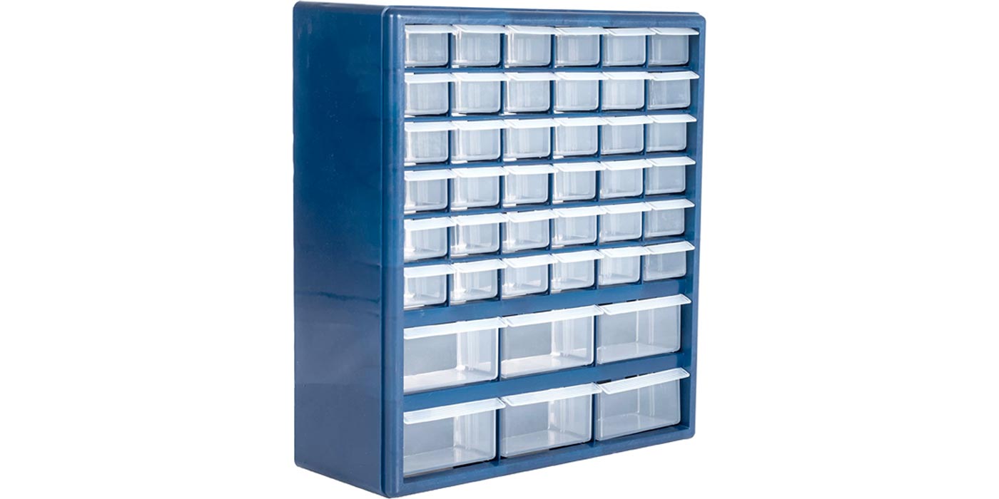 Organize screws, nails, and other small parts with this 42-drawer storage  container at $30