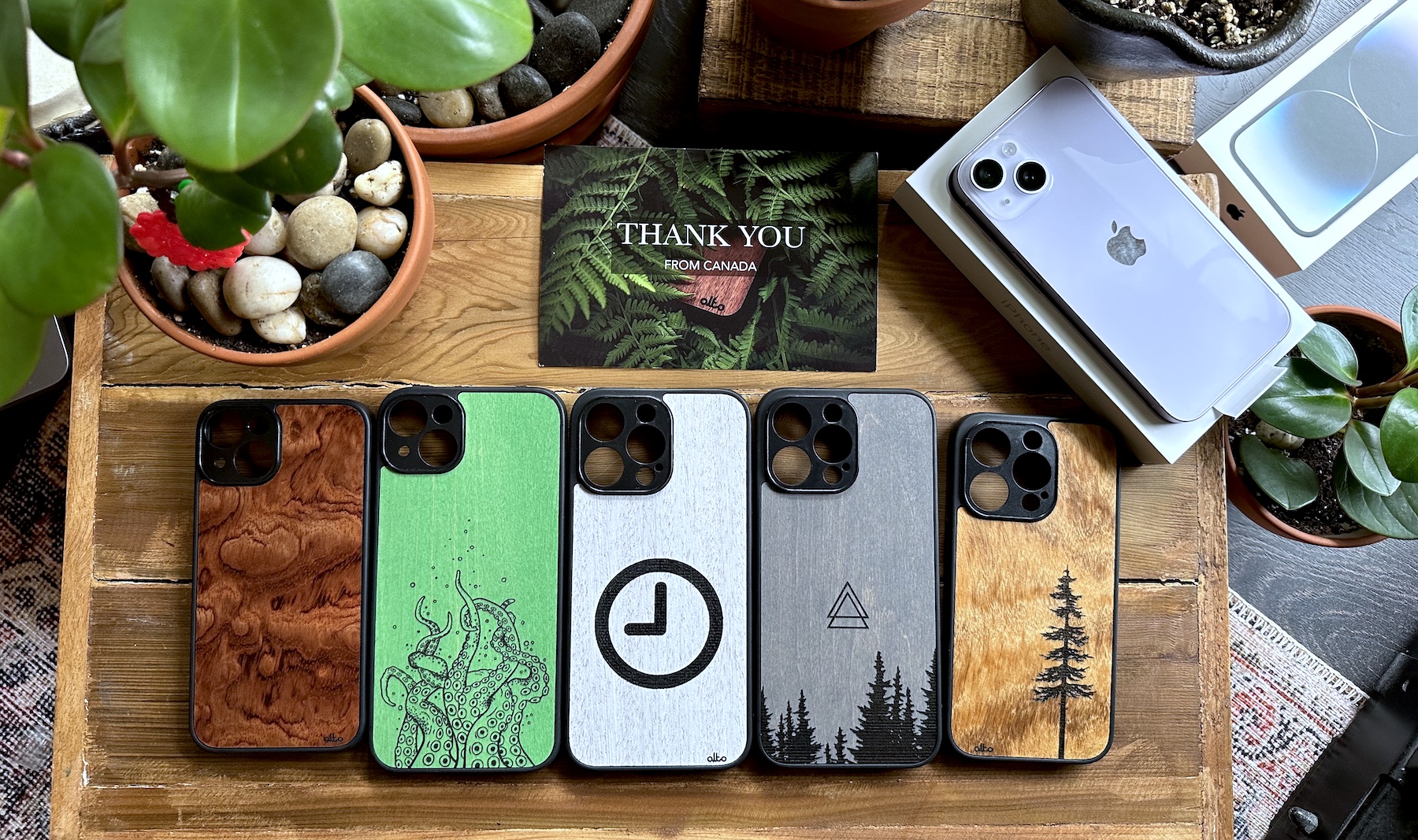 Wood engraved iPhone 14 cases from Alto