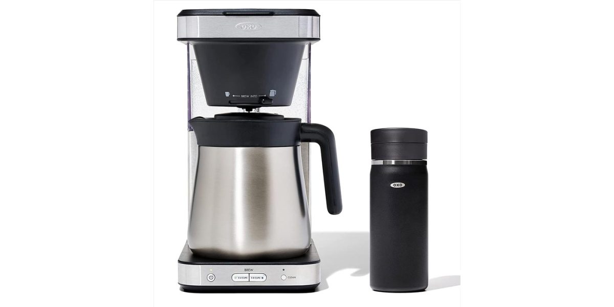 OXO's Specialty Coffee Association-certified 8-cup brewer with travel ...