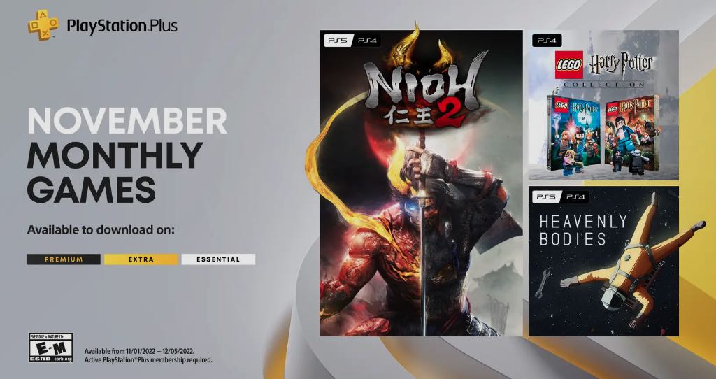 FREE November PlayStation Plus Nioh 2, Harry Potter, more
