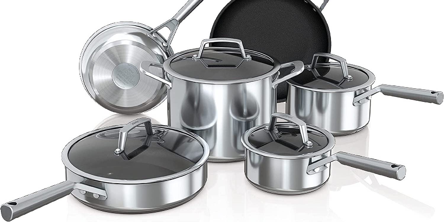 Ninja Foodi NeverStick Premium 6-Piece Saucepan Set, Gray