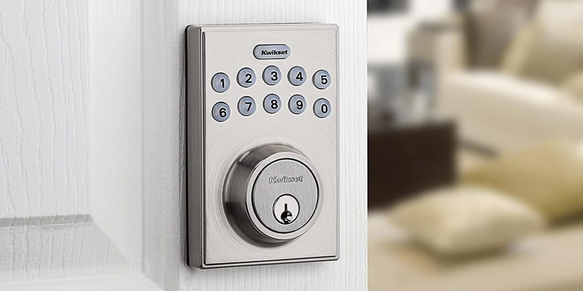 Kwikset's contemporary electric deadbolt with keypad offers temporary