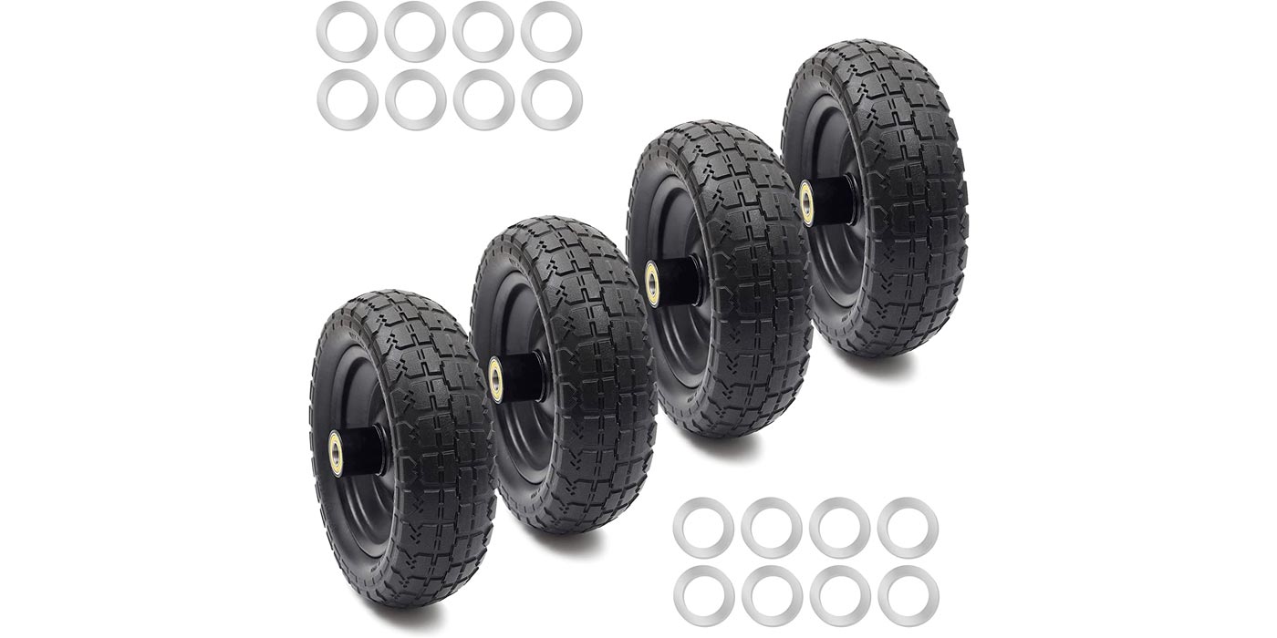 Replace your flat Gorilla Cart tires with these solid polyurethane ones