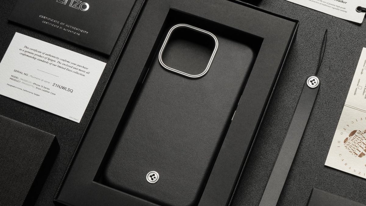 Enzo Italian leather iPhone case from Spigen