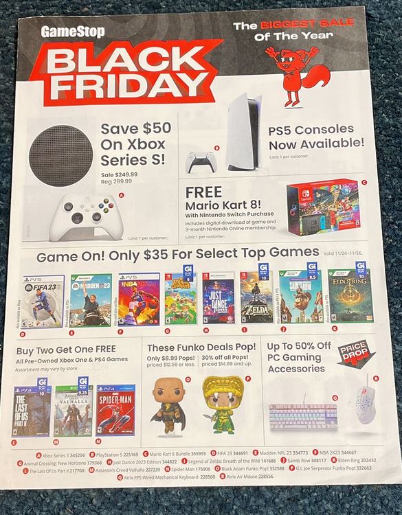 GameStop Black Friday ad