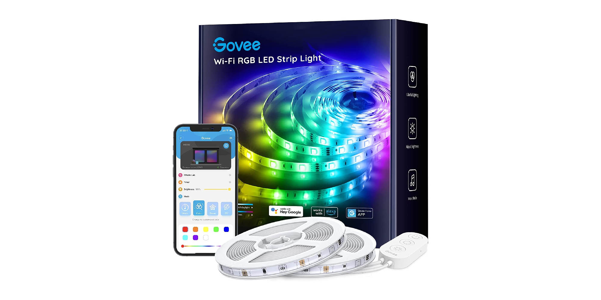 Govee LED Light Strip 20M, Bluetooth App Control, 64 Scenes & Music Sync,  DIY Home
