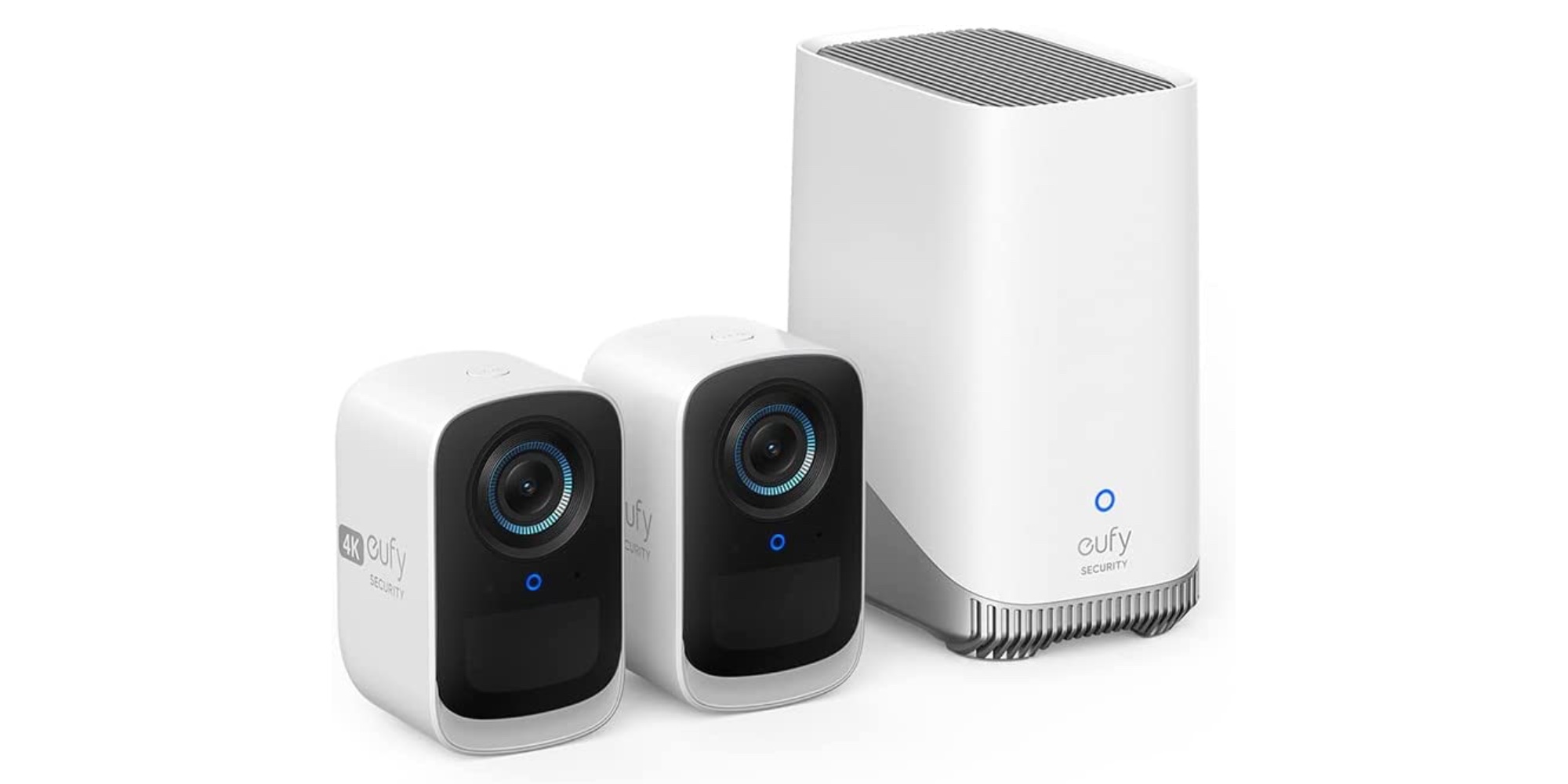 eufy eufyCam 2 Pro Wireless Smart Security System with Three 2K Indoor or  Outdoor Cameras, White