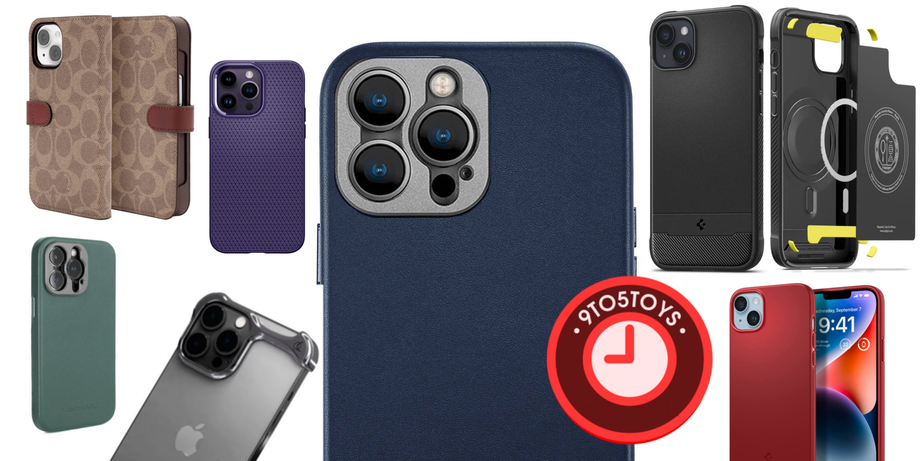 iPhone 14 Pro Leather Case | Navy (Works with MagSafe) - SANDMARC
