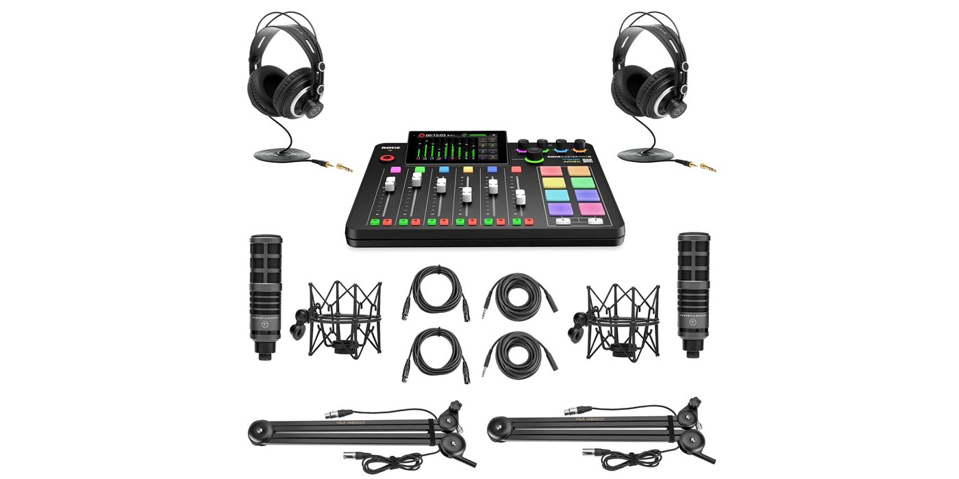 RODE RODECaster Pro II Podcasting Value Kit with Mic, Boom Arm