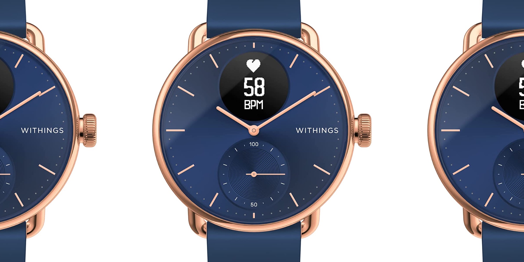 Scanwatch in Rose Gold with Blue Face vs White : r/withings