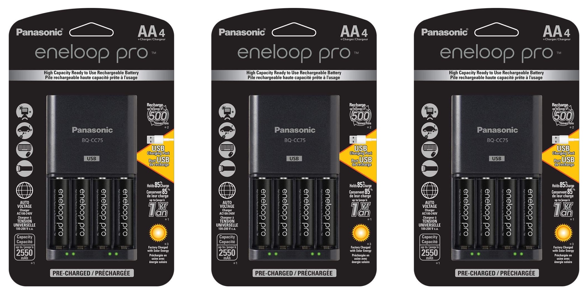 Score four rechargeable eneloop pro AA batteries with charger at $31 (Reg.  $40)