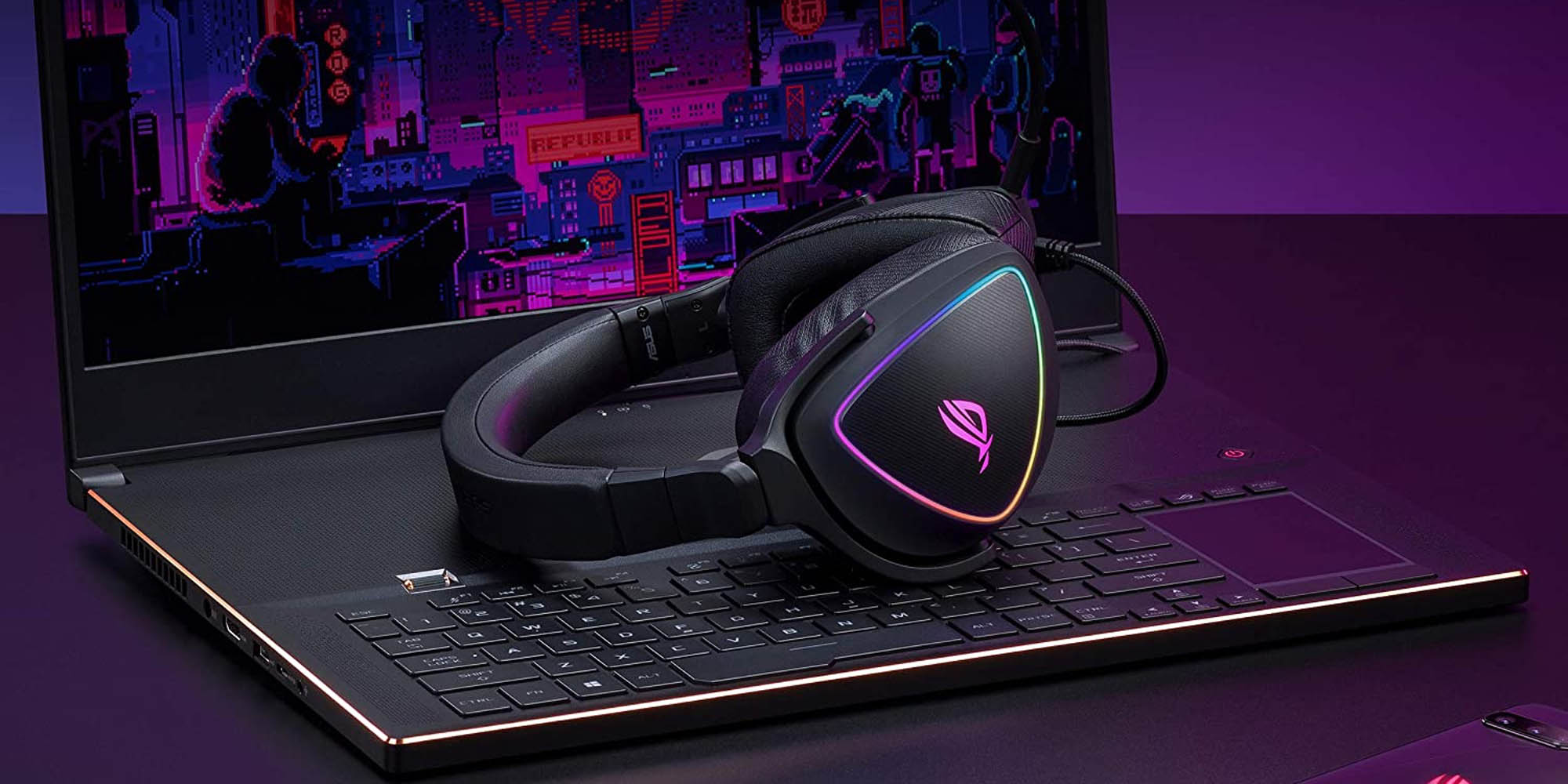 ASUS ROG Delta Core 3.5mm Wired Gaming Headset; Controls on Ear