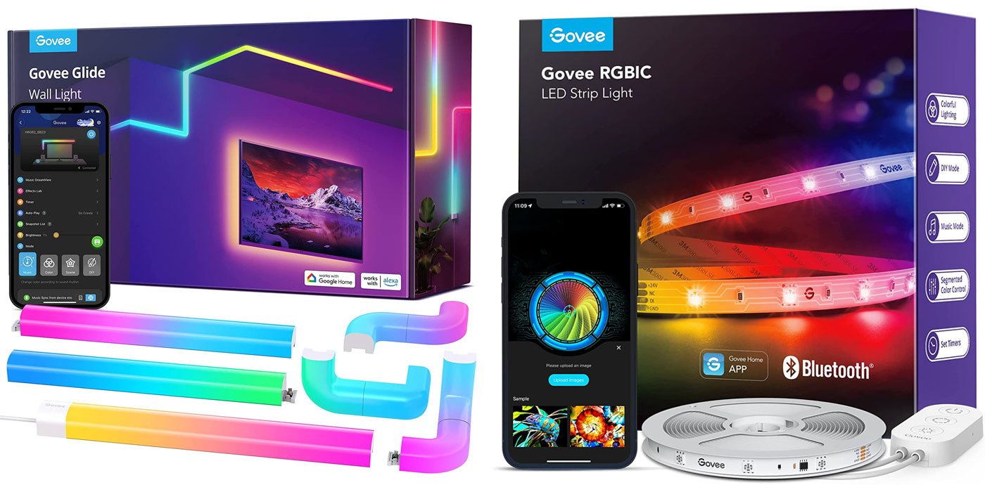 Govee's RGBIC LED light strips, outdoor kits, wall lights, and more up