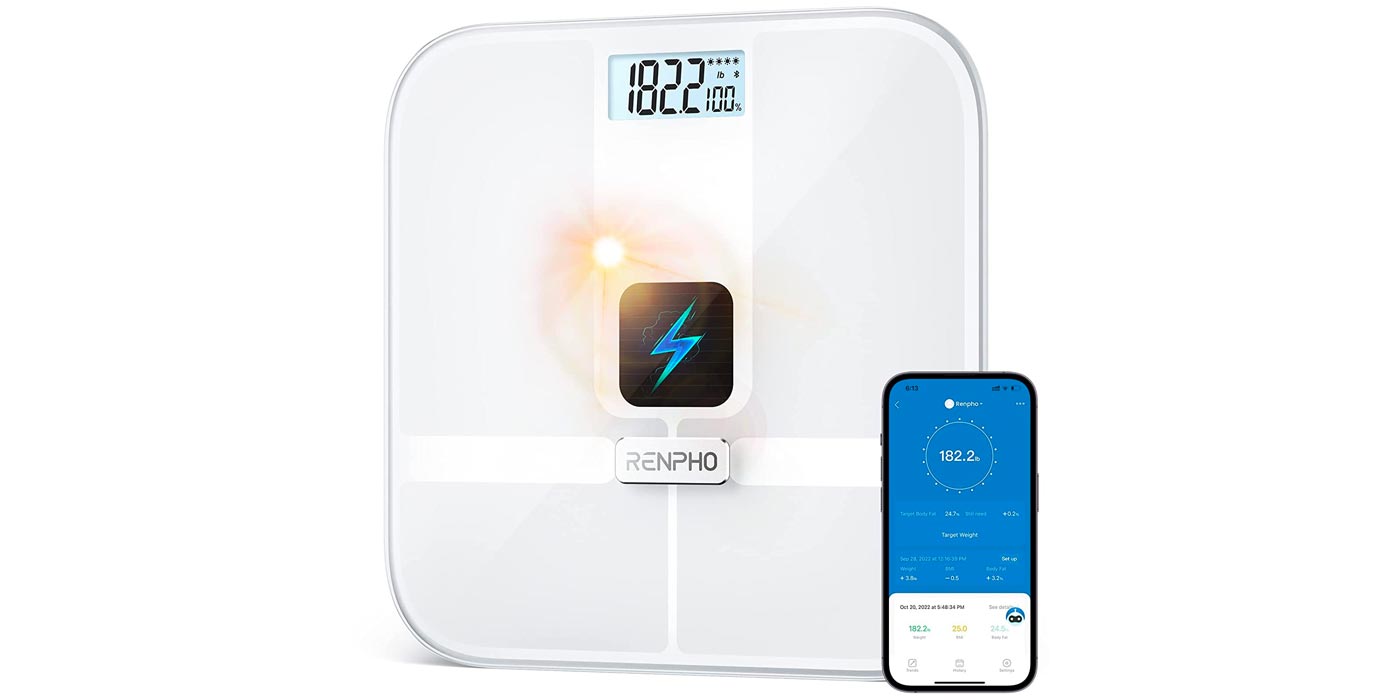 Renpho's light-powered HealthKit smart scale never needs new batteries at  new $25 low