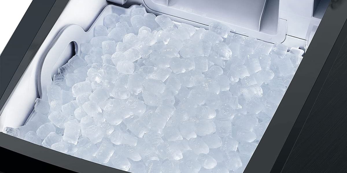 This countertop nugget ice maker can be hooked up to a water supply at