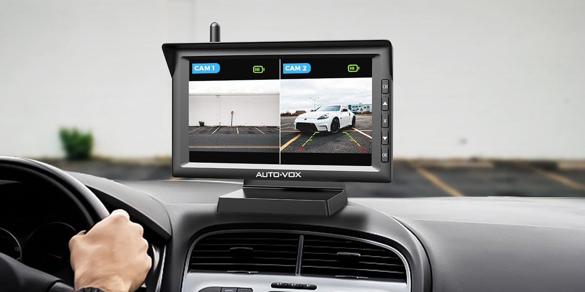 Auto-Vox Backup Camera Rear View Mirror Monitor Camera with LED