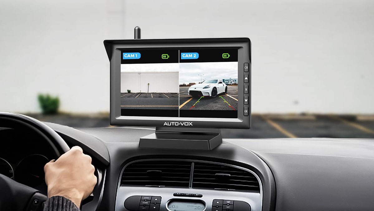 License Plate Frame AUTO-VOX V5PRO OEM Mirror Dash Cam 1080P Rear