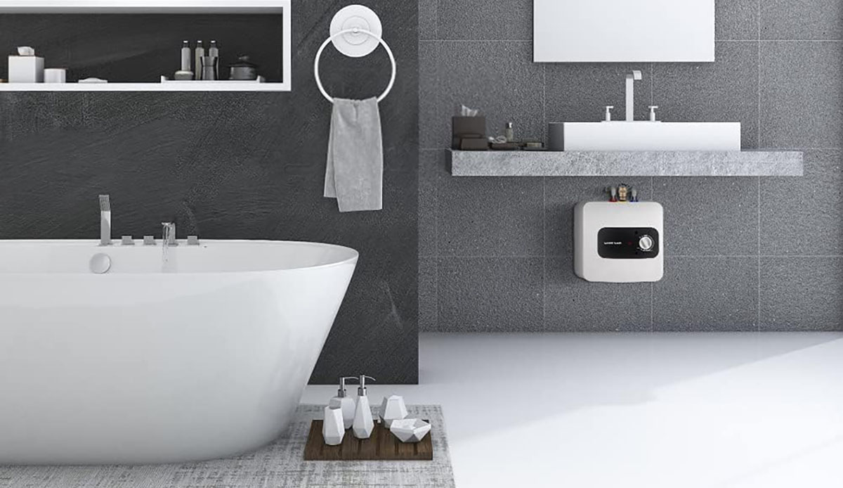 a restroom with a sink and a mirror