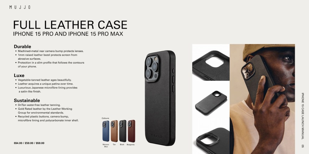 MUJJO iPhone 15 cases