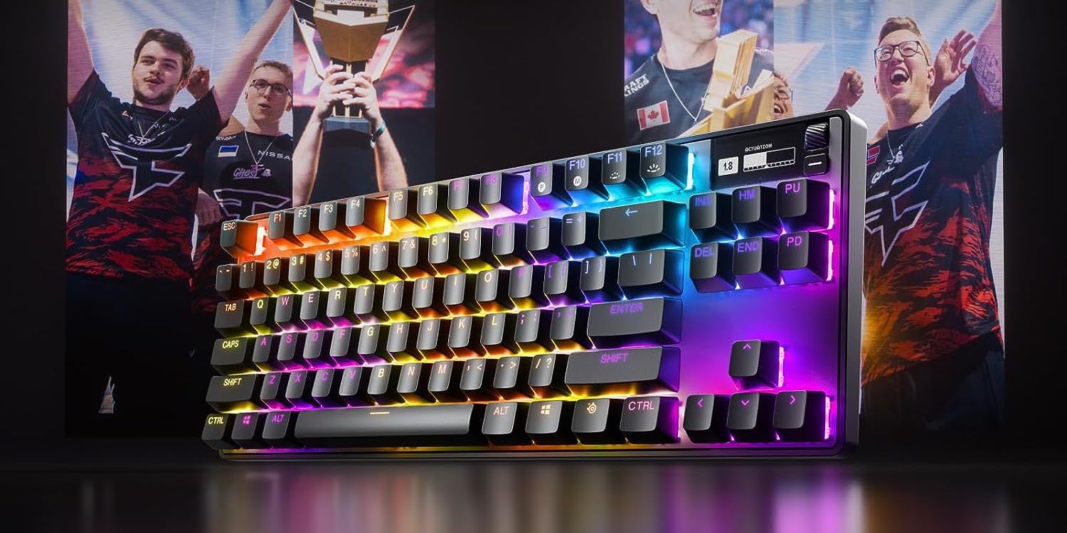 keyboard TKL Apex with SteelSeries\' gaming $140 Pro now display OLED magnetic off) ($50