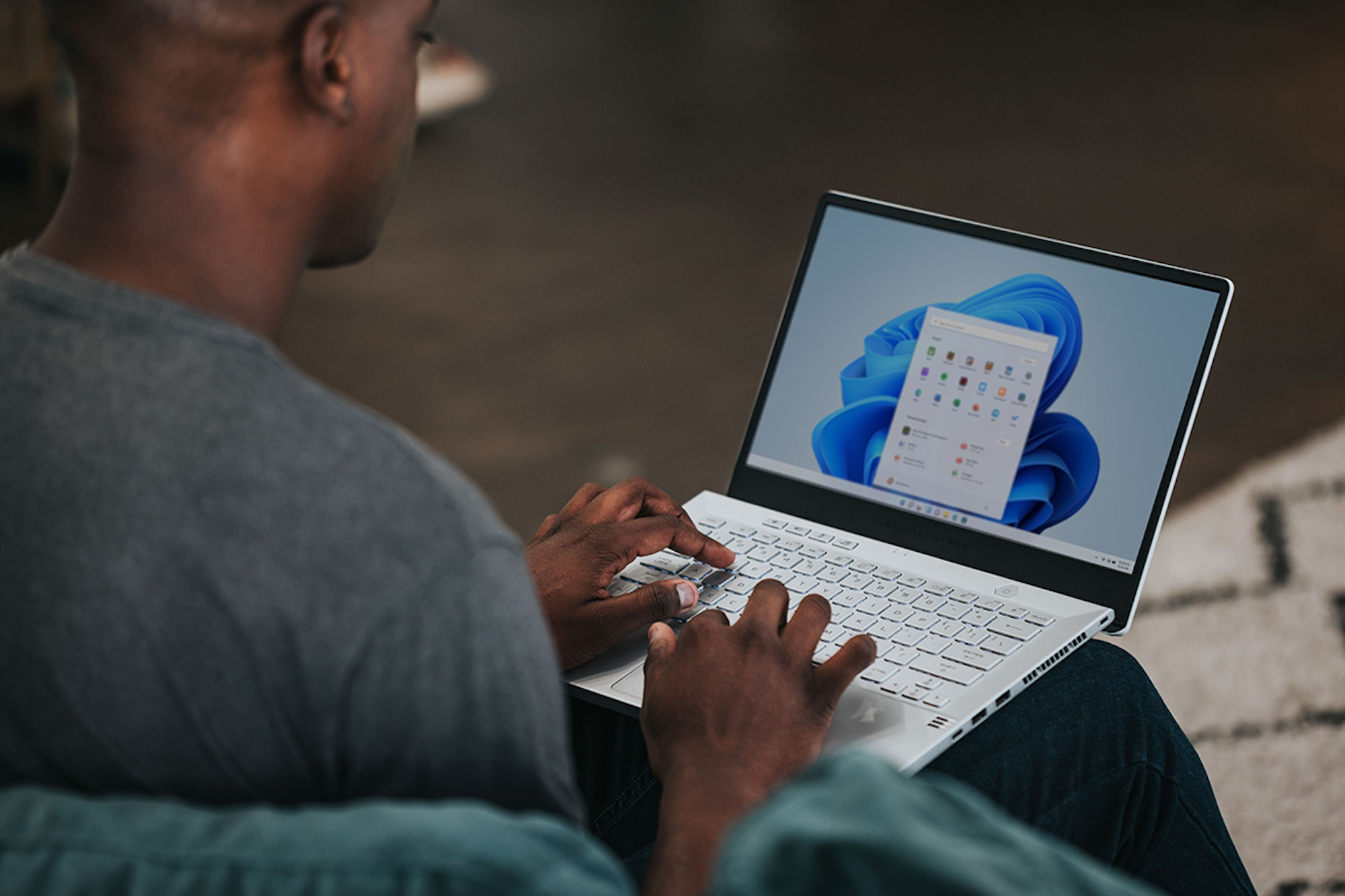 a man using a laptop