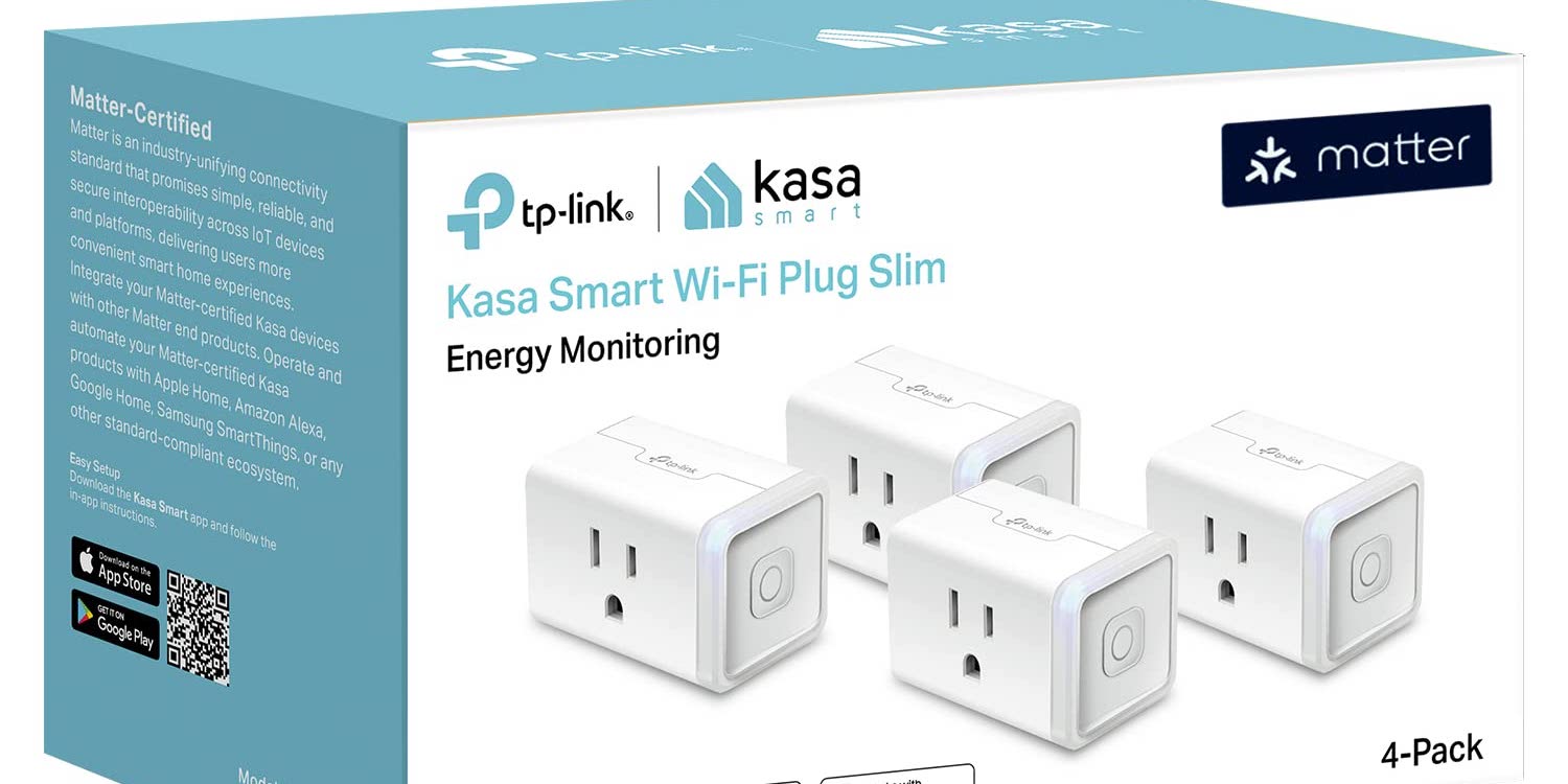 Kasa Smart WiFi Plug Slim Energy Monitoring 4-Pack