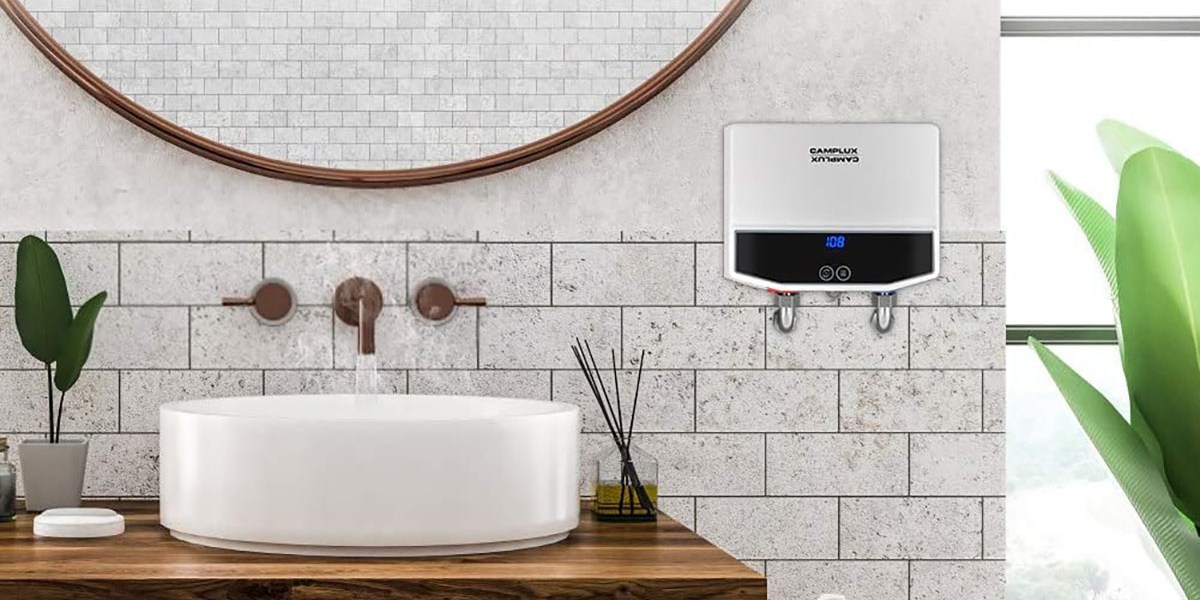 Camplux 120V tankless electric under-sink water heater falls to