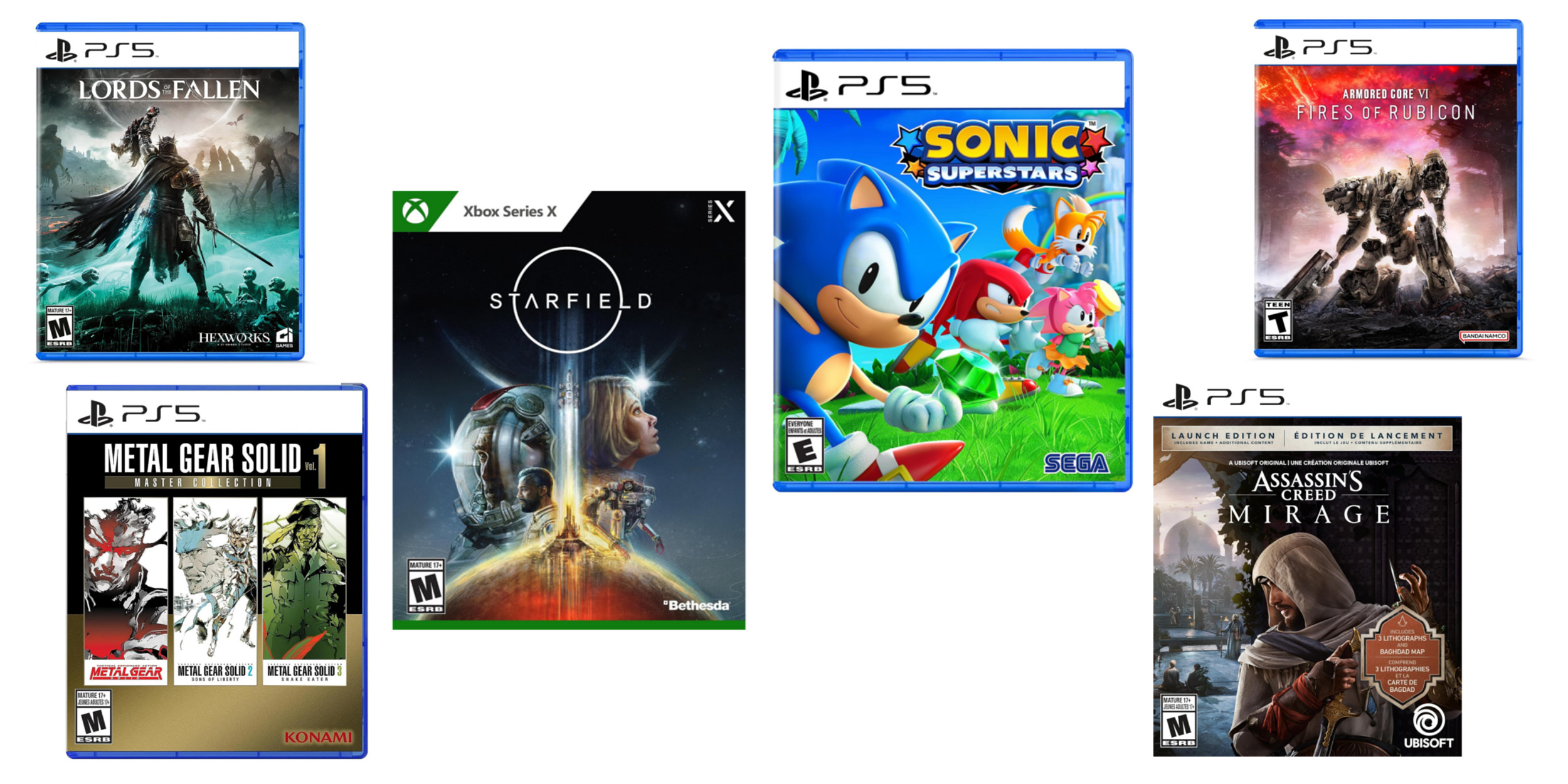 Today's best game deals:  Buy 2 Get 1 FREE sale – Starfield, MGS,  Sonic, AC Mirage, Lords of the Fallen, more