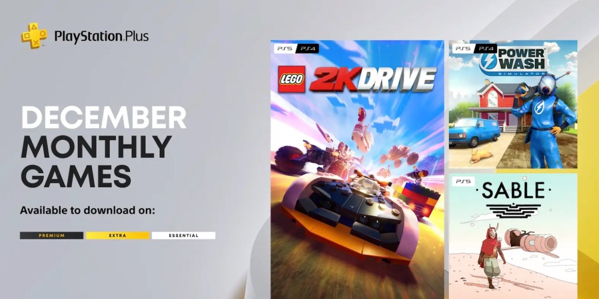December PlayStation Plus FREE games: LEGO 2K Drive, Sable, and