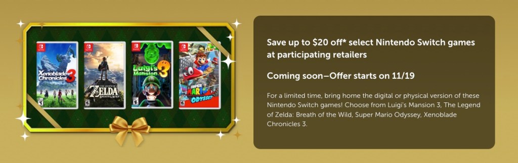 Nintendo Black Friday deals include Switch bundle, $20 savings on