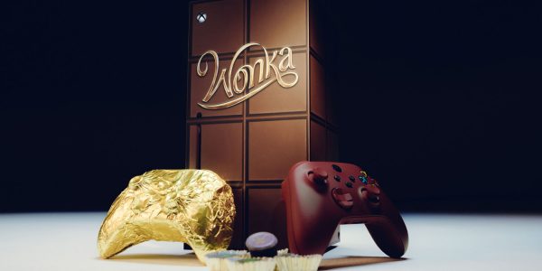 chocolate Xbox controller and Wonka-inspired console