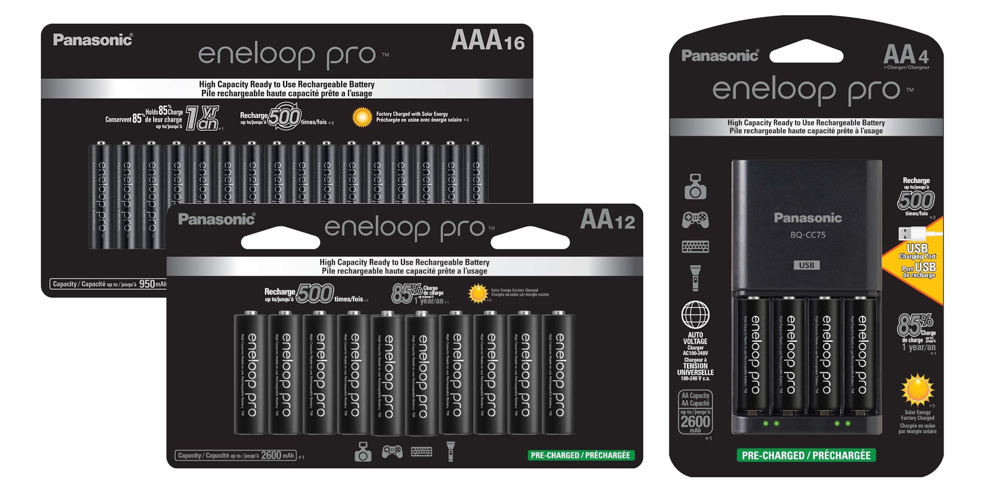 eneloop Panasonic BK-3HCA24/CA Pro AA High-Capacity Ni-MH Pre-Charged  Rechargeable Batteries, 24-Battery Pack - Yahoo Shopping