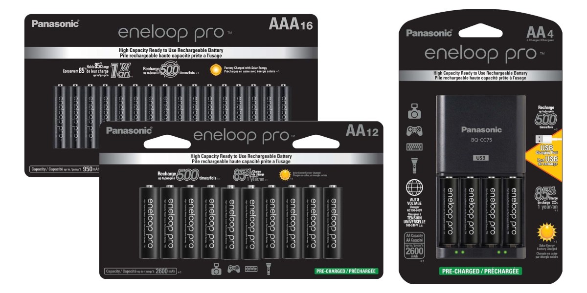 Panasonic eneloop Pro rechargeable AA and AAA battery bundles start from  $34 (Reg. $40+)