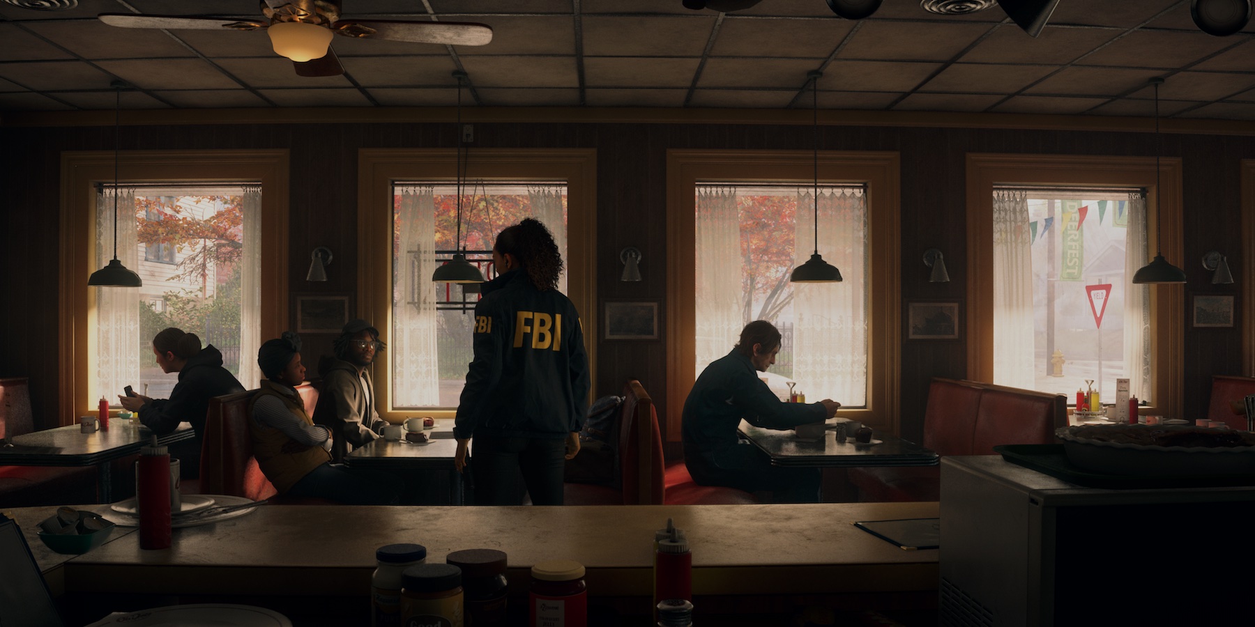 a group of people sitting at a table