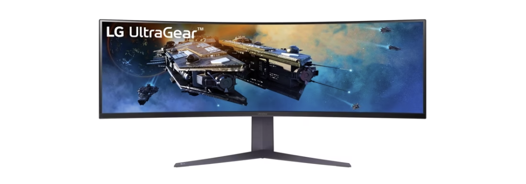 The front of the LG UltraGear 45-inch QHD curved gaming monitor