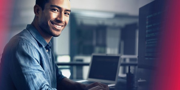 a man using a laptop computer