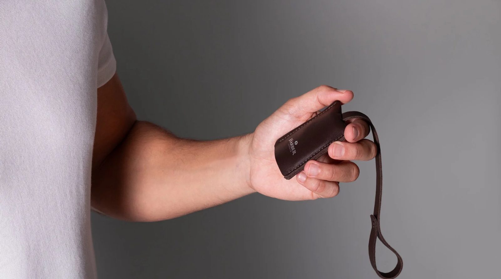 Harber London leather AirTag luggage tag