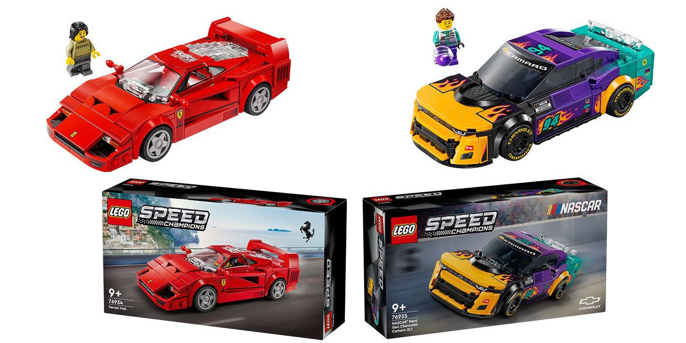 New LEGO Ferrari F40 and NASCAR Camaro ZL1