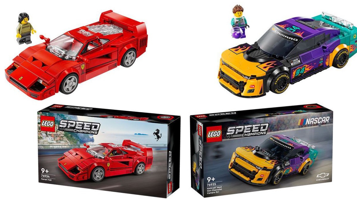 LEGO Speed Champions 76934 Ferrari F40-76935 NASCAR Next Gen Chevrolet Camaro ZL1