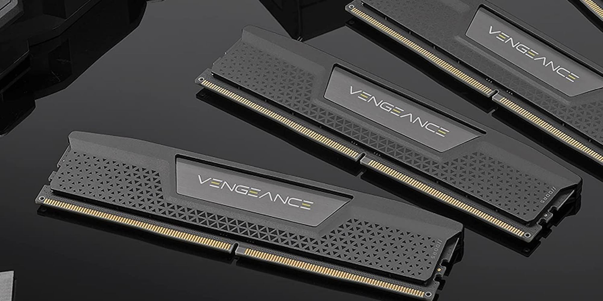 Corsair Vengeance DDR5 memory kits kept on a desk.