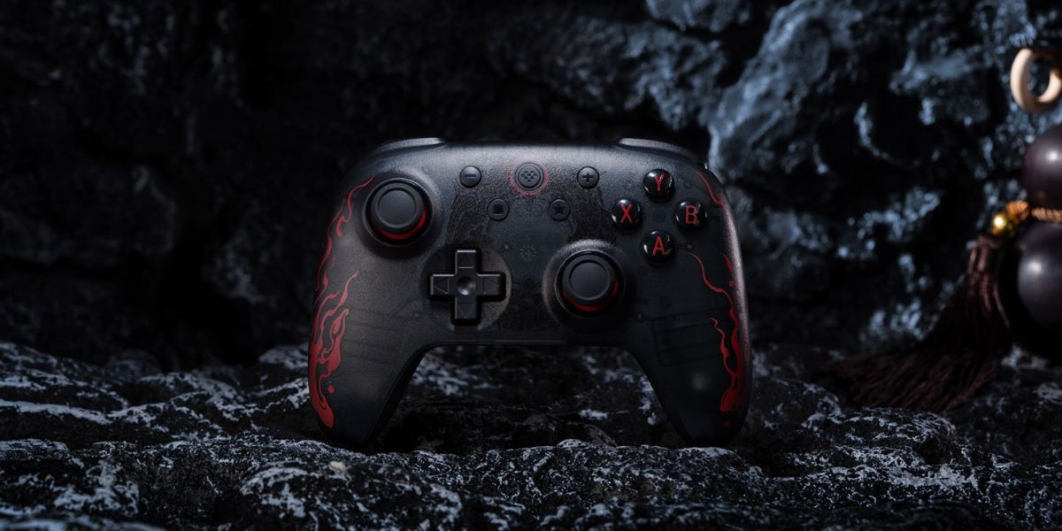 A close up of 8Bitdo's new Black Myth: Wukong edition controller.